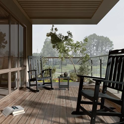 Black-Oversized-Outdoor-Patio-Rocking-Chair-HDPE-Rocking-Chair-Outdoor-Weather-Prsistant-Patio-Rocking-Chairs-for-Adult-White-Porch-Rocker-for-Backyard-Patio-Garden-Porch-38-D-x-27-W-x-46-H Black Oversized Outdoor Patio Rocking Chair HDPE Rocking Chair Outdoor Weather Prsistant Patio Rocking Chairs for Adult White Porch Rocker for Backyard Patio Garden Porch 38 D x 27 W x 46 H