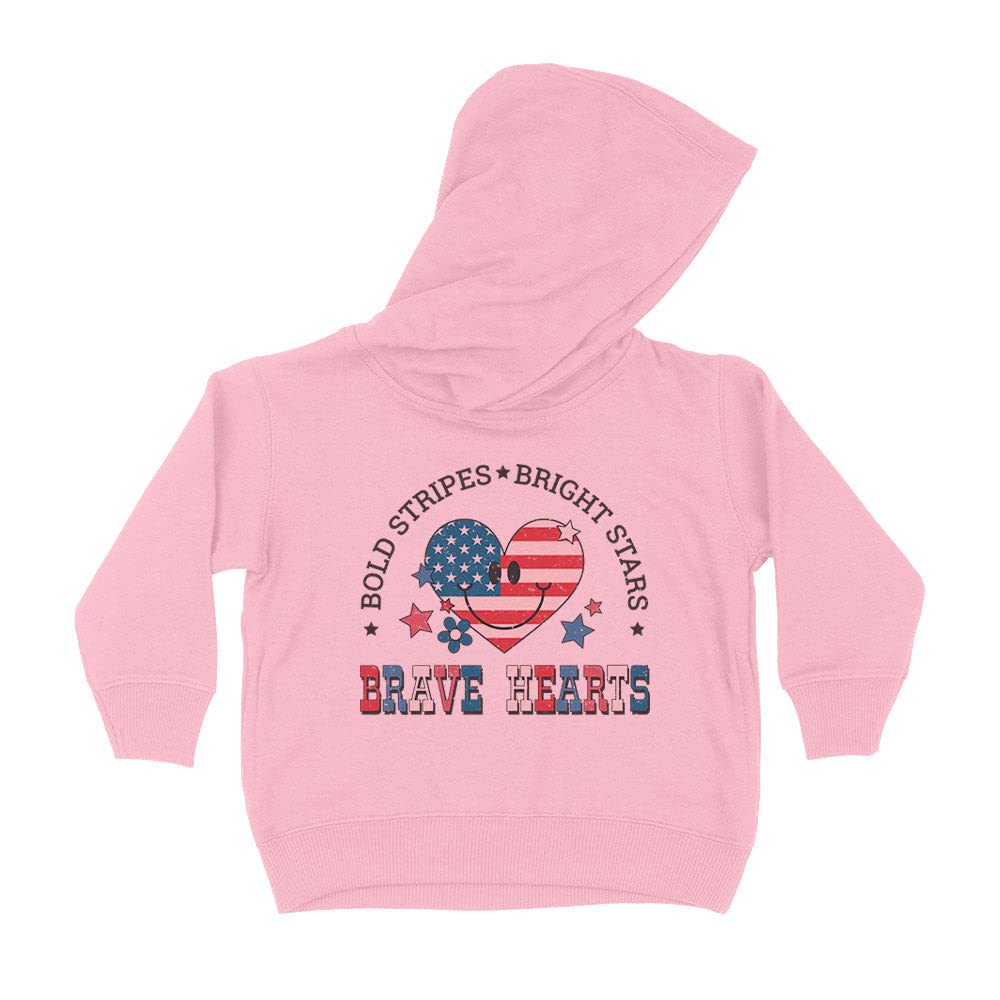 Brave Hearts USA Kids Hoodie Sweatshirt Toddler 4T Light Pink
