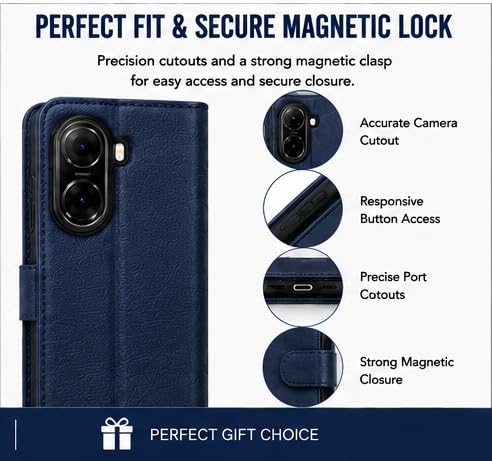 Image of HushLush Flip Cover for Redmi A7 Pro, Blue