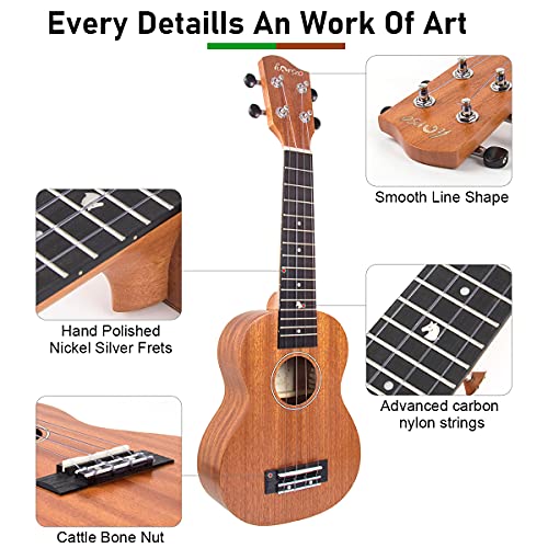 Image of Ukulele, 21 Inch Professional Soprono Ukelele for Adults Horse Uke Beginner Kit W /Gig Bag Strap OEM Strings Hawaiian Guitar Ukalalee Yukalalee Ukalele Yukelele
