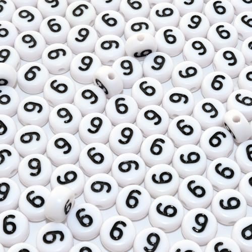 Image of Looconi 500pcs Number Beads 6 Plastic Beads 9 for Jewelry Making
