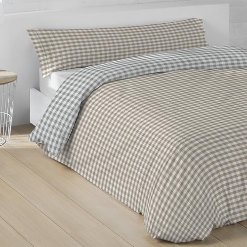 LEBENGOOD Juego de Funda Nórdica 50% Algodón para Cama 90x190/200 con 1 Funda Almohada y 1 Funda de Edredón Colcha Sábana. Juego de Ropa Cama (F.Vic Arena 90)