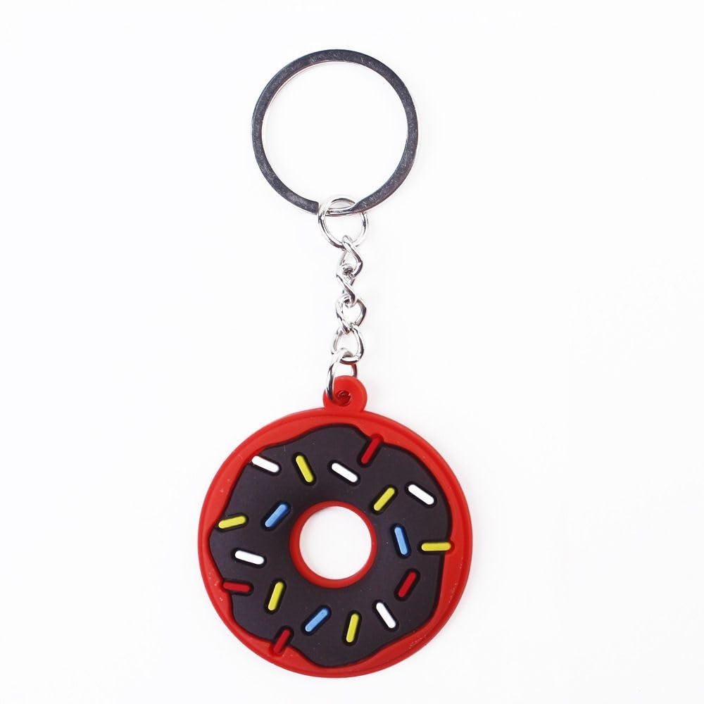 tenghong2021 Fun Cute Donut Keychain for Woman Birthday Gift Theme Decorations Party Favors Purse Car Accessories
