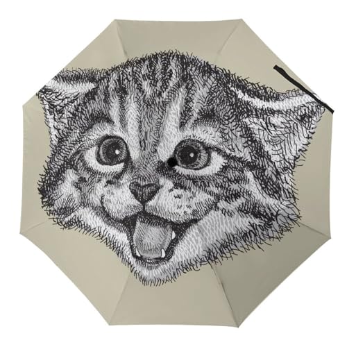 Parapluie pliant automatique compact avec motif caricature de panda pour homme et femme