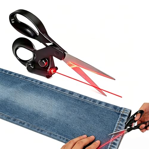 Professional Laser Guided Scissors for Fabric Cutting Precision Cuts Straight Fast Guide Light Scissor scissors all purpose for Quilting Paper Crafts with Upgraded Ergonomic Handle