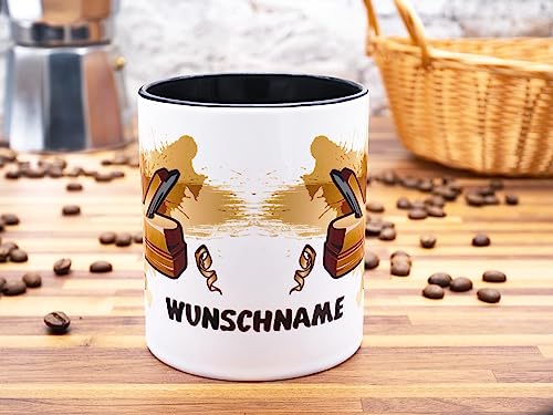 Schreiner Tischler Hoble Tasse mit Namen personaliert Becher Geschenk Prüfung Geselle Tischler Schreinermeister Tischlermeister Zubehör Geschenkideen Accessoires Bedarf Deko Gadget Keramik 330 ml