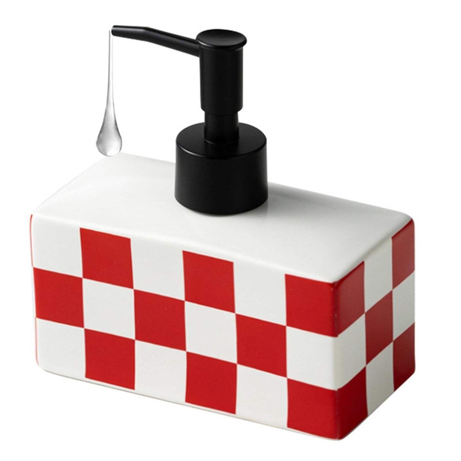 Dispensing Ceramic Soap Dispenser With Classic Checkerboard 13Oz Lotion Dispensers Decoracion Para Cocina