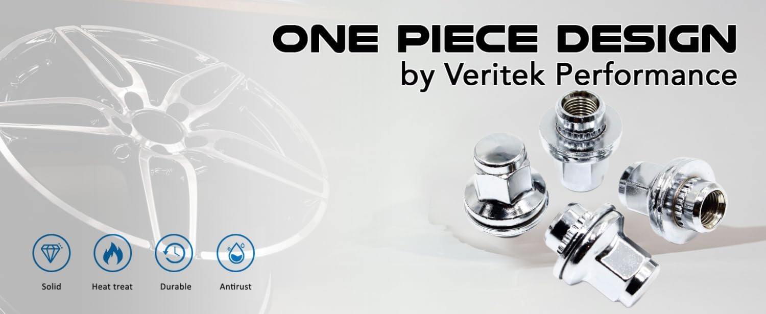 Set of 24 Veritek 14x1.5mm Chrome 1.65" Mag Seat w/Washer Wheel Lug Nuts for Nissan Armada Titan Infiniti QX80 Factory SUV Truck Wheels