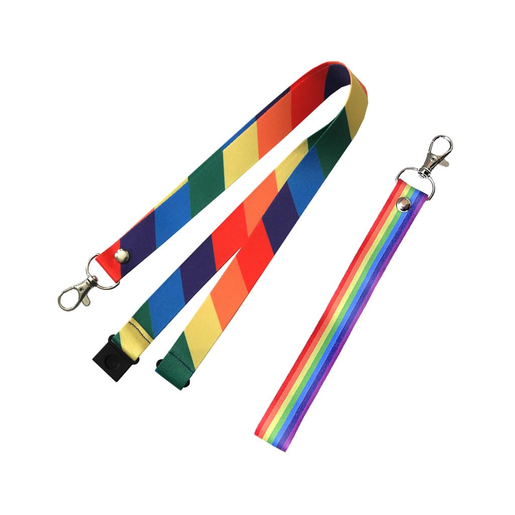 PAPER PLANE LONDON LGBT Rainbow Lanyard Key tag set, neck strap, ID holder lesbian gay Pride flag, Red