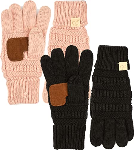 Funky Junque Girls Touchscreen Gloves Warm Soft Stretchy Knit Kid Unisex Gloves