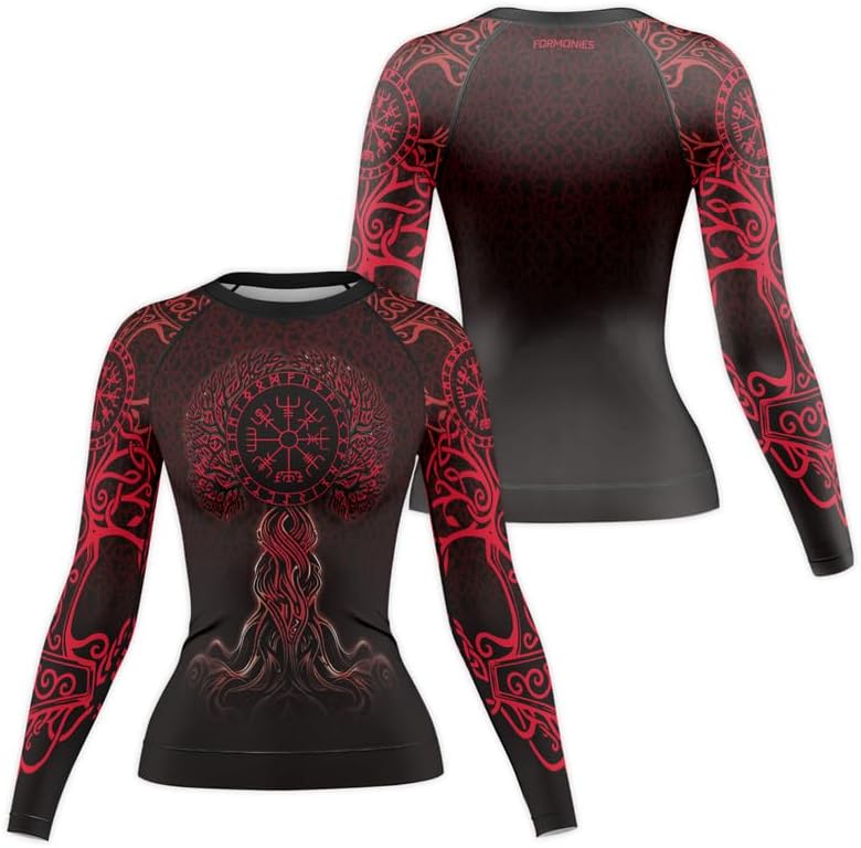 Viking Women's Compression Shirt Long Sleeve MMA BJJ Rash Guard Grappling Jiu Jitsu No Gi
