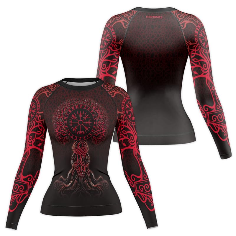 Viking Women's Compression Shirt Long Sleeve MMA BJJ Rash Guard Grappling Jiu Jitsu No Gi