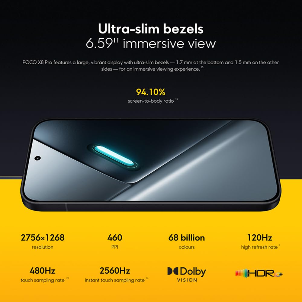 XIAOMI Poco X8 Pro, Smartphone 8+256 GB, Procesador de Alta Gama Dimensity 8500-Ultra, Pantalla AMOLED Ultra-Luminosa, 50 MP, OIS, Negro (con Cargador)