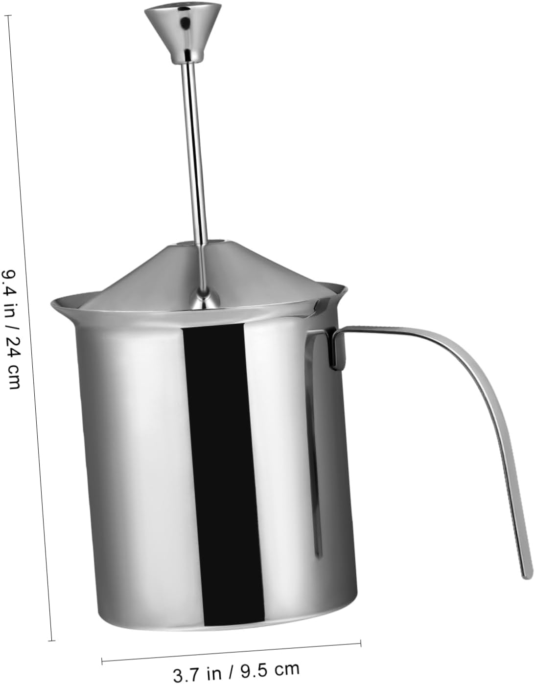 Manual Milk Frother Stainless Steel Double Layer Filter Screen Handheld Milk Foamer for Coffee, Cappuccino, Latte, Foam, 800ml /27oz Pitcher Kitchen Tool for Coffee Lovers