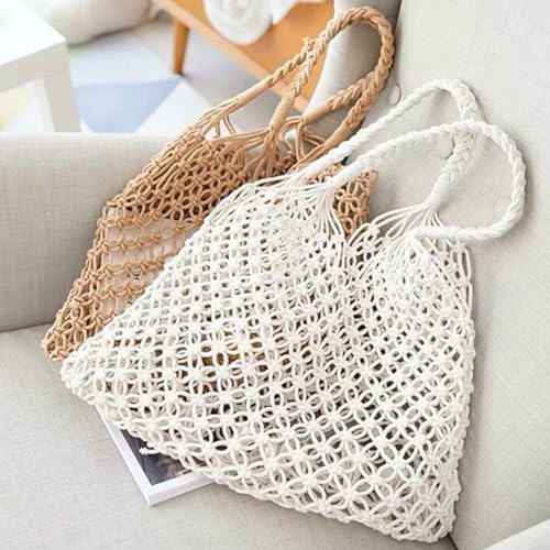 Image of Beach Bag Tote Braided Handbag Women String Bag Summer Hobo Bag Travel Bag
