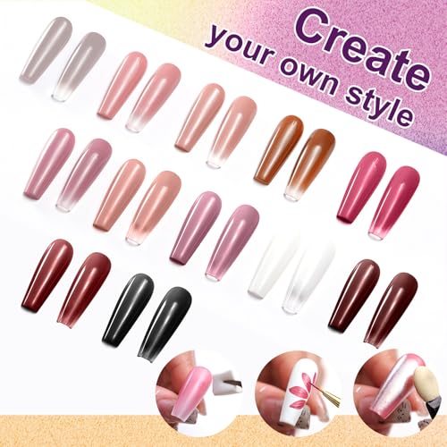 Gel de Pintura Gradient, 12 Colores con Esponjas para Uñas miniatura 5