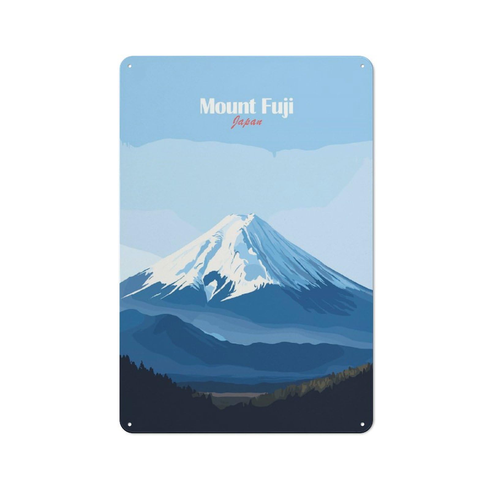 Junmoney Style-20 Rustic Tin Sign 30X20cm Featuring Mount Fuji Japan For Garage Or Workshop, For Garage, Workshop And Man Cave Decoration