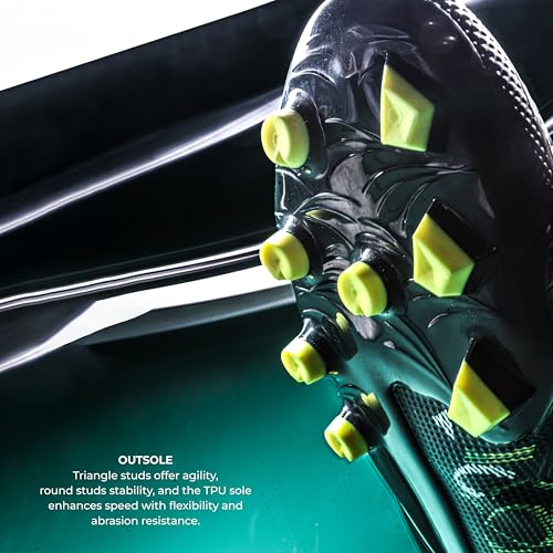 Image of Nivia Safari Football Stud for Men, PU Synthetic Leather Upper, TPU Sole, Die-Cut EVA Sockliner, Ideal for Hard & Grassy Surfaces