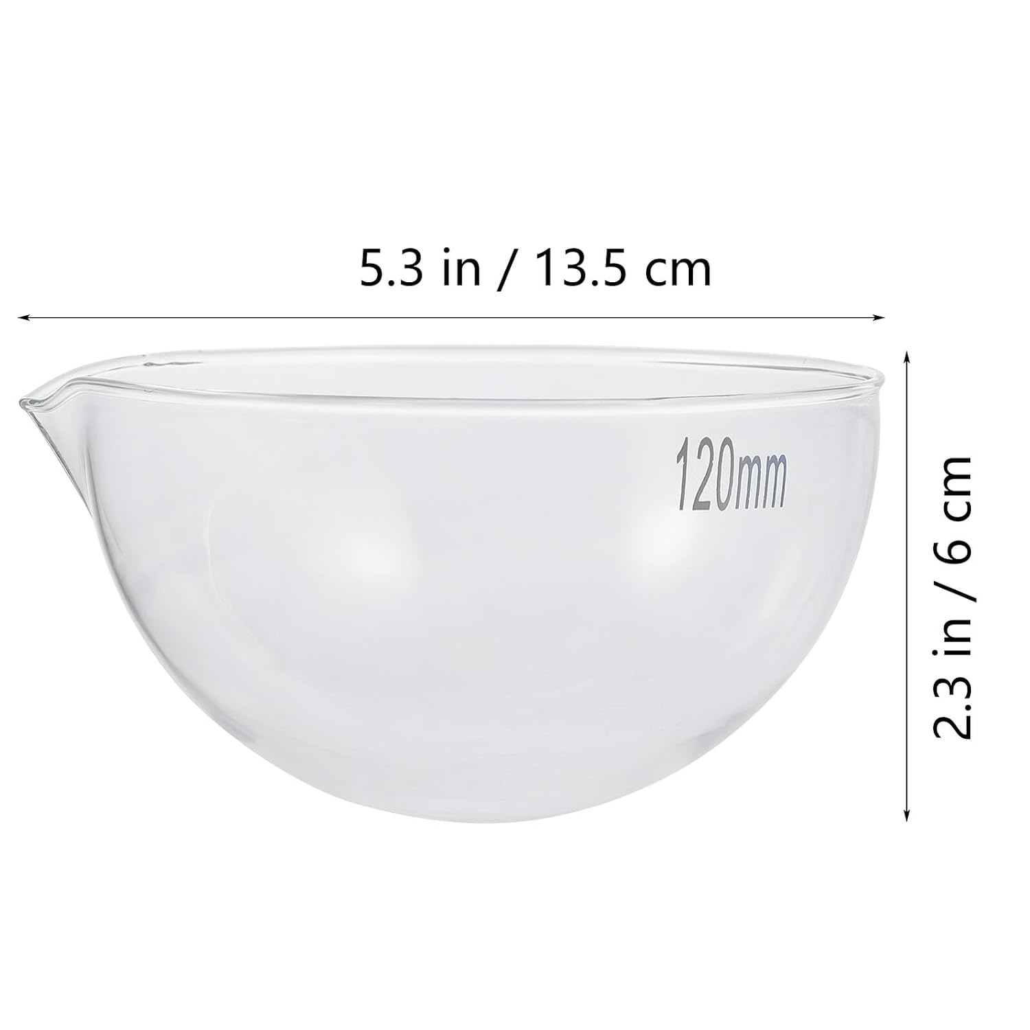 Garneck Glass Evaporating Dish with Spout Laboratory Evaporation Bowl Reusable Wide Bottom Container for Solvent Concentration and School Home Use