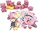 Kirby Stackable Nosechara Mini Figures, Plus 10 Kirby Stickers Bundle! Version NOS-20