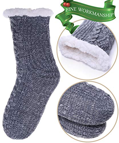 Image of EBMORE Women Slipper Fuzzy Socks Fluffy Cozy Cabin Warm Winter Soft Thick Comfy Fleece Non Slip Home Socks