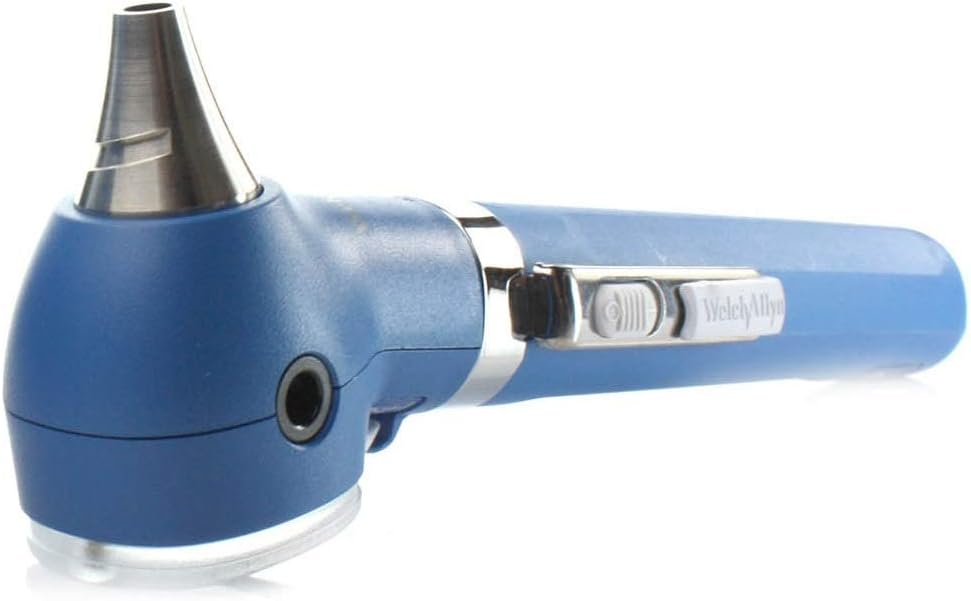 Welc Allyn Pocket LED Fiber-Optic Otoscope with AA Battery Handle (Blue)