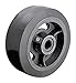Albion MR0410112 4" Diameter Mold-On Rubber on Iron Wheel, 1-1/2" Tread Width, Roller Bearing, 1-5/8" Hub Length, 1-3/16" Bore ID, 3/4" Bearing ID, 250 lb. Capacity