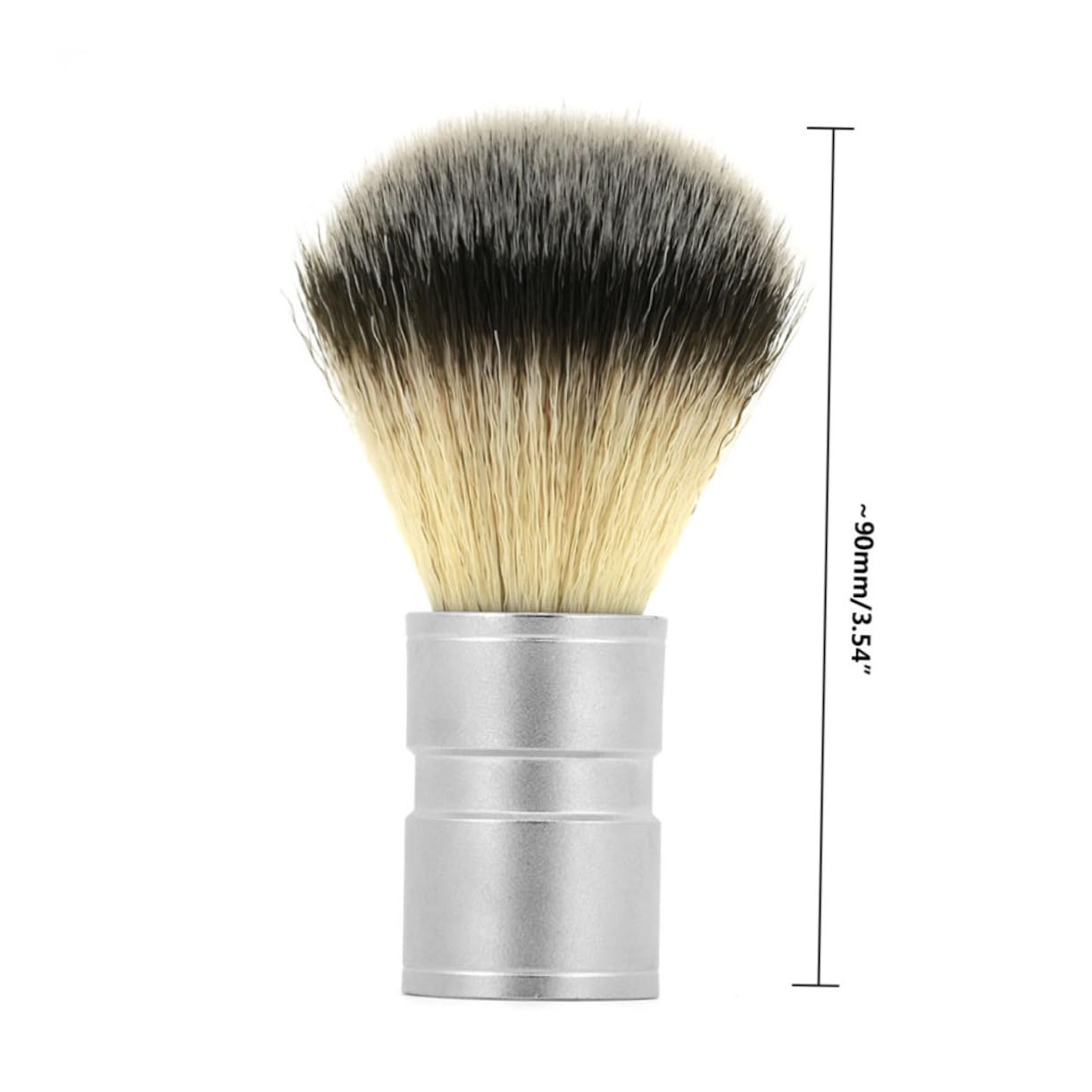 OUNONA Alloy Handle Nylon Brush Men's Shaving Tool Beard Mustache Brush for Barber Hairbrush