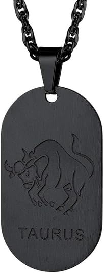 12 Constellations Dog Tag Pendant Necklace for Men Women Stainless Steel/18K Gold Plated Astrology Jewelry Zodiac Charm with Chain(with Gift Box)