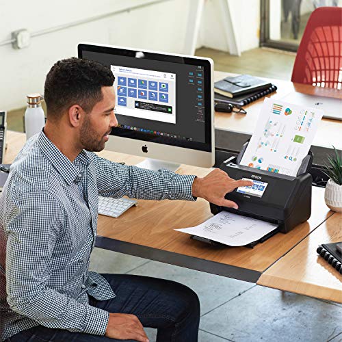 Epson Workforce ES-580W Wireless Color Duplex Desktop Document Scanner for PC and Mac with 100-sheet Auto Document Feeder (ADF) and Intuitive 4.3" Touchscreen. Full 1-Year Limited Warranty (Renewed)