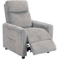 HOMCOM Fauteuil de relaxation inclinable, fauteuil inclinable manuel, tapissé en velours côtelé, installation 