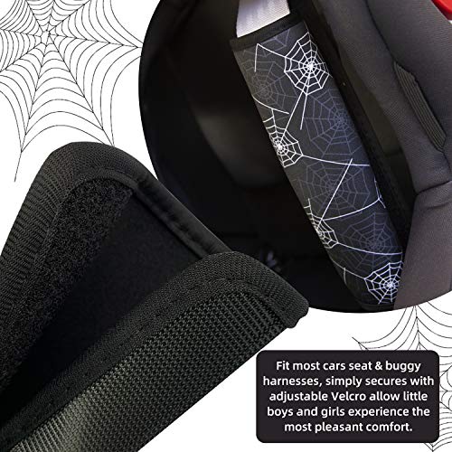 Image of Spider Seat Belt Cover for Kids, Seat Belt Pad for Boys, Car Seat Straps Shoulder Pads for Kids, Kid's Seat Belt Cushion, Shoulder Strap Pad, 1 Piece(Black)