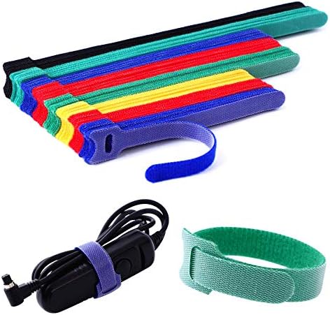 Ainuowei 80 pcs Reusable Fastening Cable Ties 3 Sizes 6/8/10 inch Adjustable Cord Ties Cord Straps Cable Organizer Hook and Loop Ties for Cord Management，5 Colors