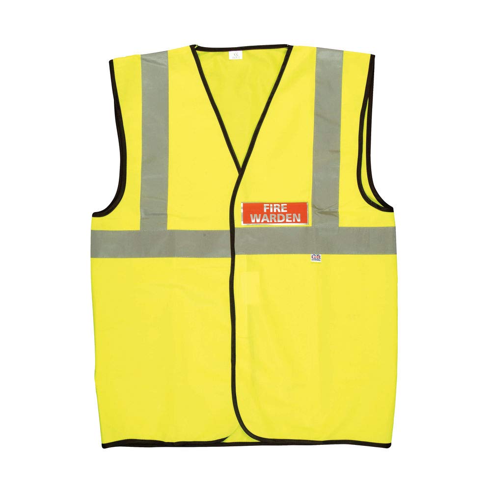Fire Warden High Visibility Vest, Size XL, Yellow