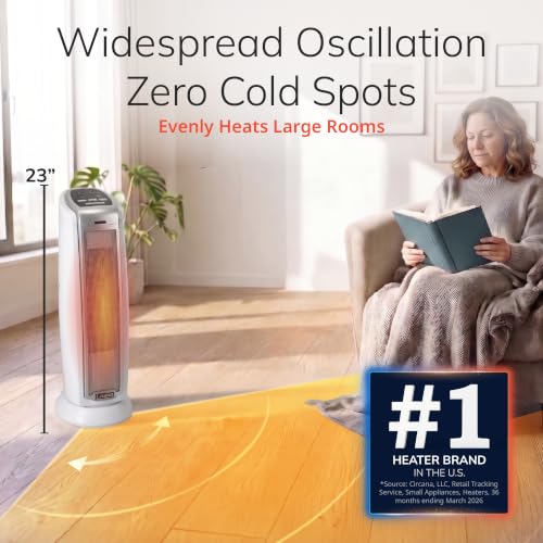 Lasko Oscillating Ceramic Tower Space Heater - 23” - 5775 - White - image 2