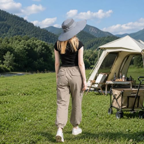 Image of Wide Brim Sun Hat for Men Women UV Protection Ventilated Summer Hats for Fishing Hiking Garden Beach