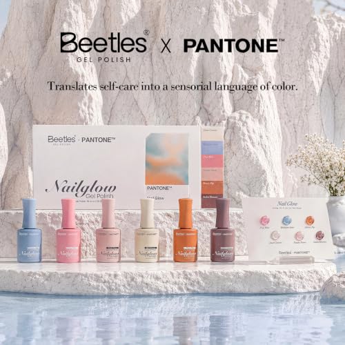 Image of Beetles Gel Polish x PANTONE Nailglow Color Gel Set, HEMA TPO & TMPTA Free | 6 Colors 15ml Soak Off Led UV Gel DIY Manicure Home Salon Gifts for Women