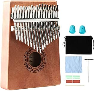 Musfunny Kalimba Thumb Piano 17 Keys Portable Mbira Sanza Finger Piano with Study Instruction Tune Hammer Musical Instrument Gifts for Beginners Kids Adult Birthday Christmas