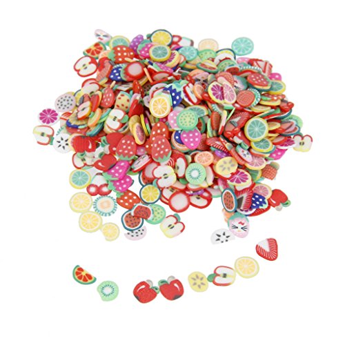 MagiDeal Assorted Cane Stickers Fruit Pattern Slices 3D Nail Art Decoration Manicure Design DIY Pack of 1000
