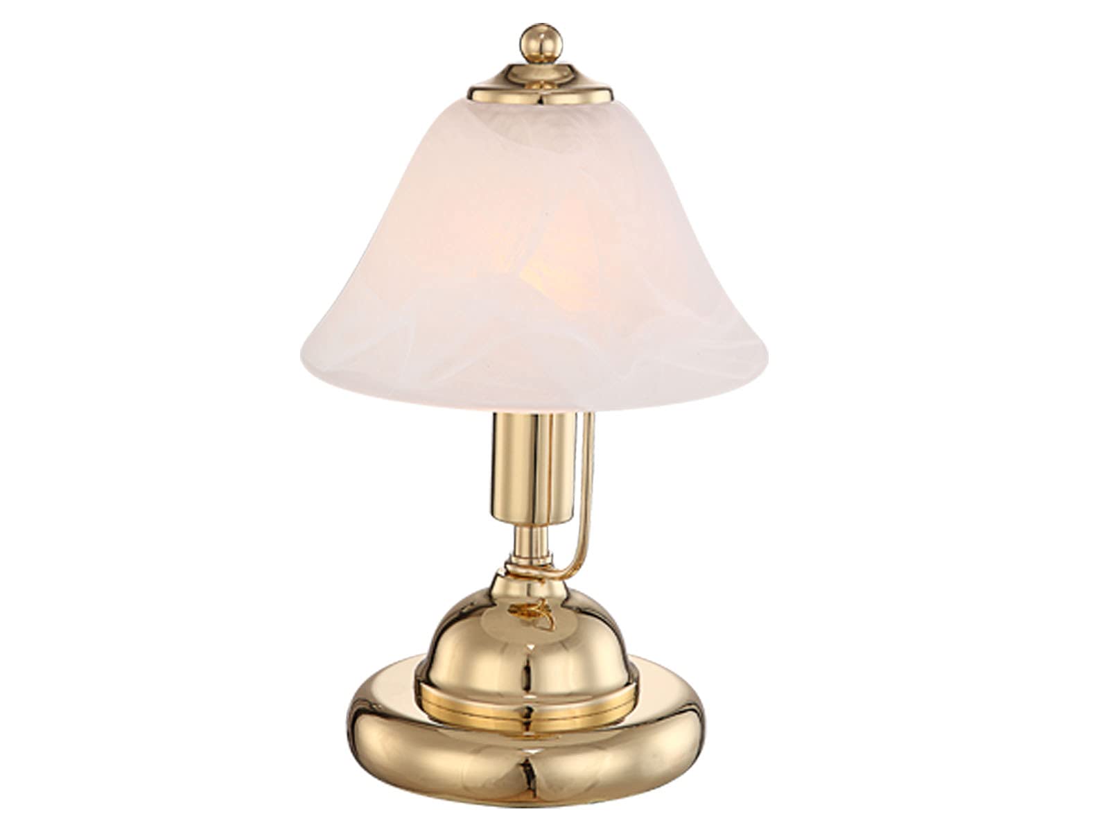 GLOBO 2er Set Tischleuchten ANTIQUE Messing mit Glasschirm Alabaster, Touch Lighting