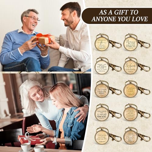 Image of 30 Pcs Spanish Christian Gift for Woman Spanish Bible Verse Keychain Scripture Quote Inspirational Gift for Women