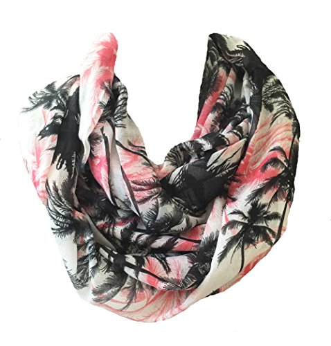 aesthetinc Palm Tree Tropical Print Infinity Loop Scarf Wrap 33"x 34"2