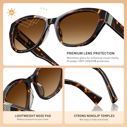 AVAWAY Polarized Cat Eye Sunglasses for Women - Retro Vintage Acetate Frame Designer Shades UV400 Protection4