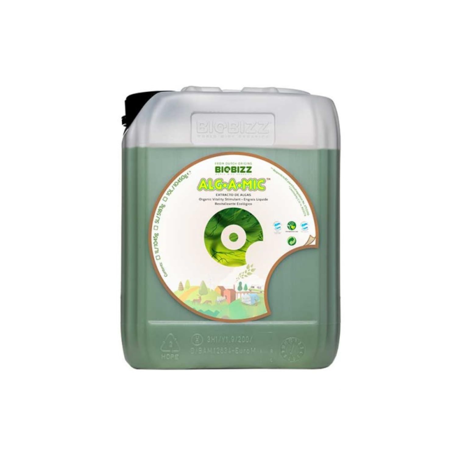 GROWMANIA Fertilizante Alg a mic de BioBizz 5 L | Abono Orgánico procedente de Algas Marinas para Crecimiento de Plantas y Cultivos