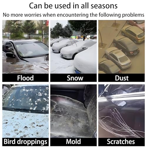 Image of Universal Plastic Car Cover,Fully Enclosed Sealed Car Flood Cover,Reusable Plastic Car Cover,Prevent Cars from Being Flooded,PE Material 13.1x22.9ft Suitable for Most Cars and SUVs