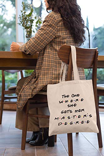 Bolso Tote Beige de Lona para Graduación 13.5 x 15.8 in miniatura 2