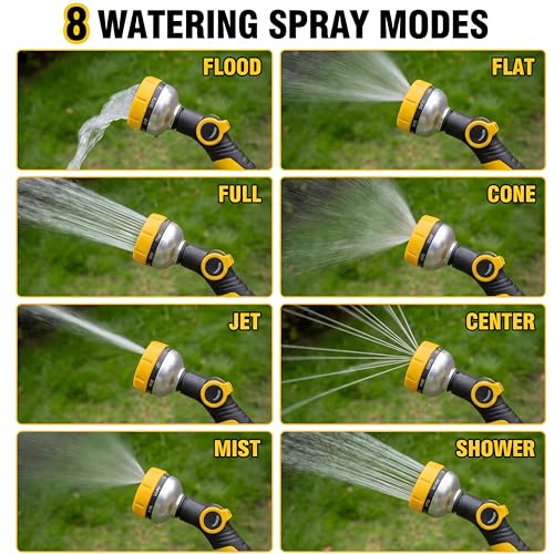 Bokon 2 Pack Garden Hose Watering Wand 18.5'' with 180° Rotating Head, 8 Adjustable Spray Patterns, Ergonomic Non-Slip Handle & Quick Connect - Watering Hanging Plants, Lawn, Garden & Car Washing by Bokon - Image 3