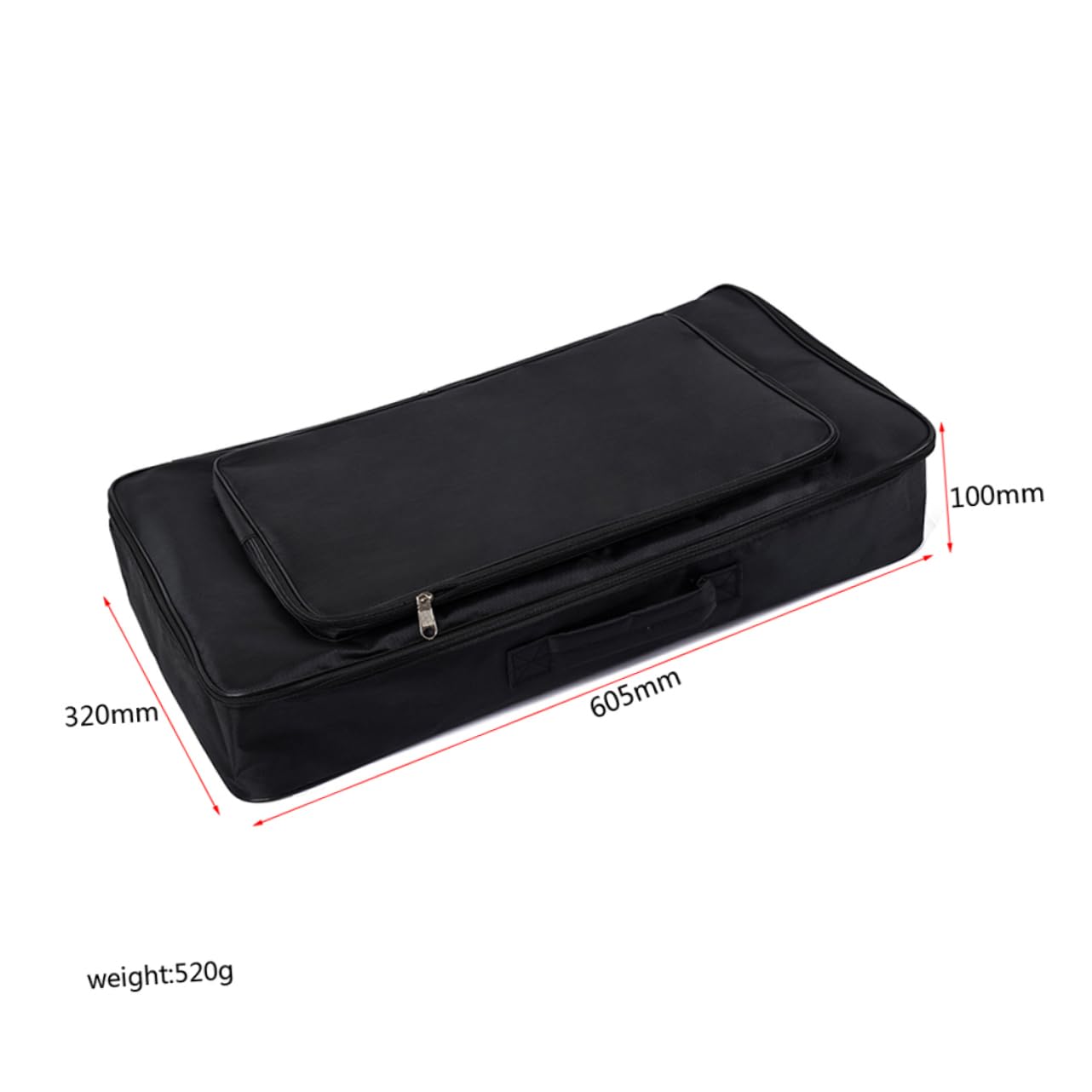Toyvian Electric Guitar Effects Pedal Board Storage Bag Black M601 Comfortable Handle Durable Nylon Fabric Easy Zipper Access