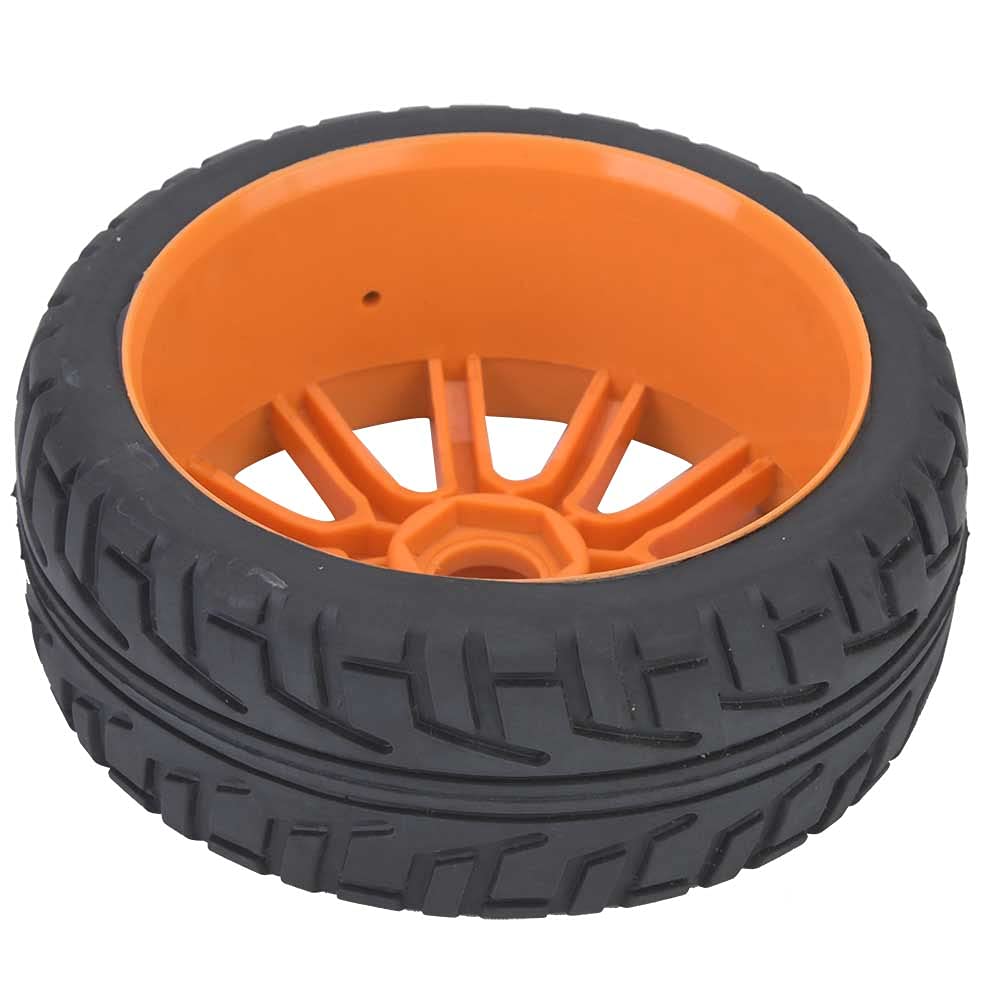 Pneus RC, 17Mm Hex RC et Pneus Pneus de Voiture RC 2 Pièces 1/8 Pneus RC Mise à Niveau Pneus de Moyeu de Jante de Roue Pneus en Caoutchouc pour 1/8 sur Route Accessoire de (Orange)