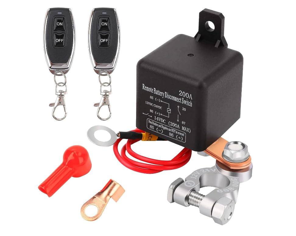 Upgrade Kill Switch for Car, Remote Battery Disconnect Switch DC12V 250A